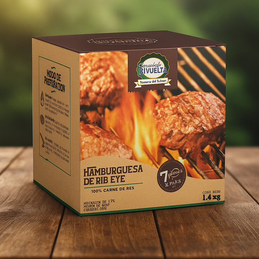 HAMBURGUESA 100% RIB EYE 7 PZAS X 200 GR C/U