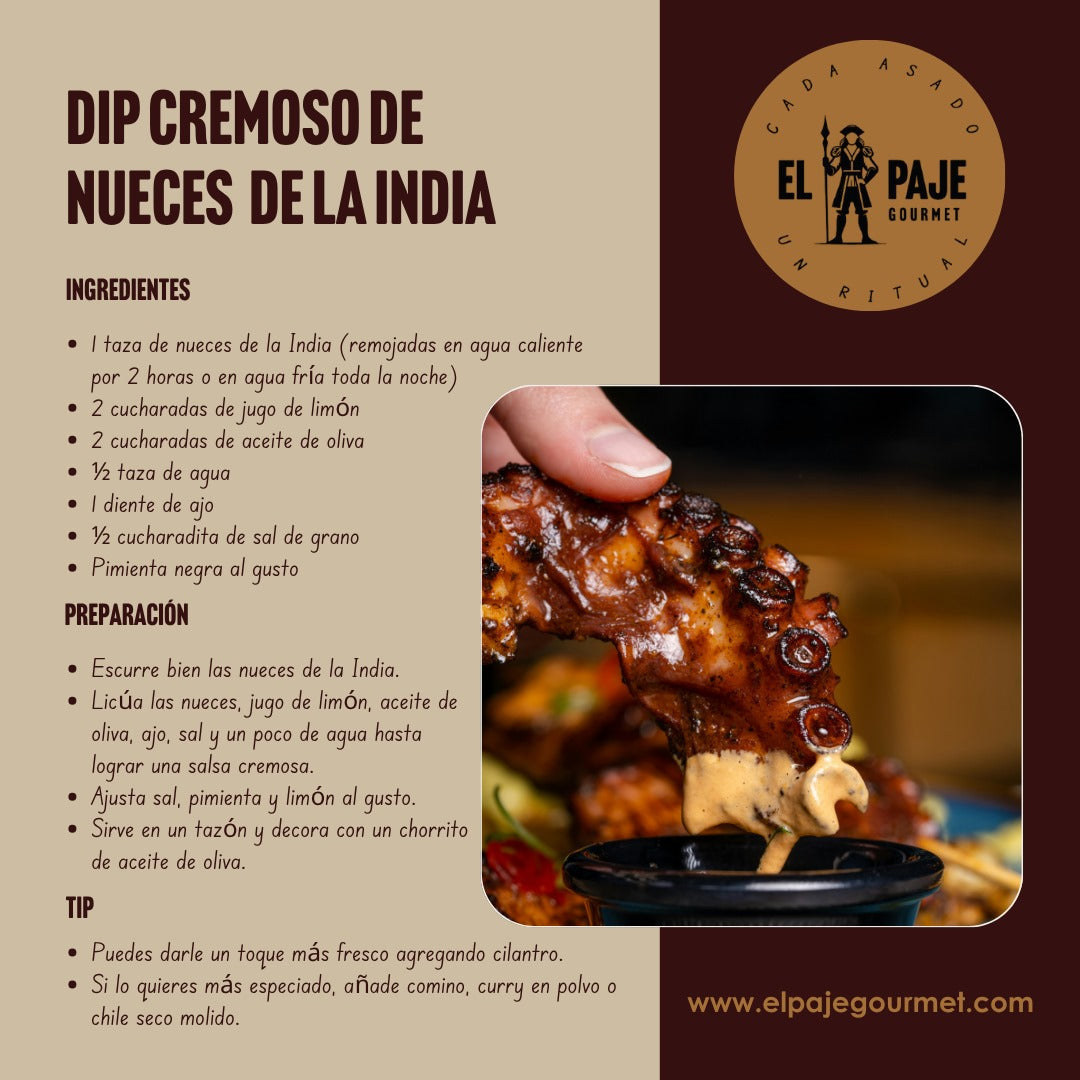 Dip Cremoso de Nueces de la India: el acompañamiento perfecto para tus asados