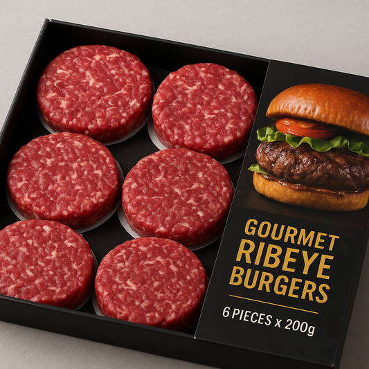 HAMBURGUESA 100% RIB EYE 7 PZAS X 200 GR C/U