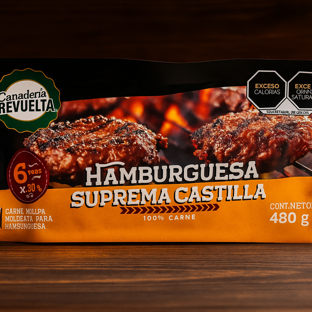 HAMBURGUESA SUPREMA CASTILLA 6 PZAS X 80 GR C/U