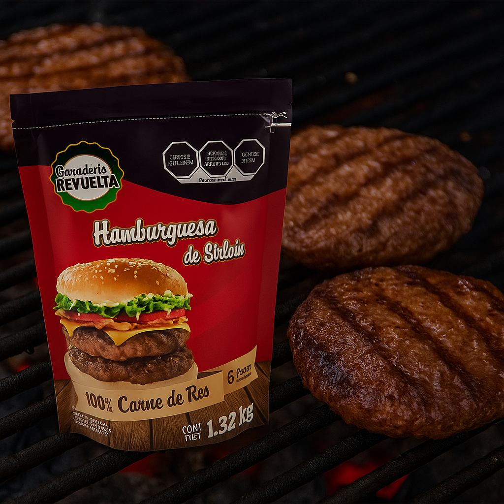 HAMBURGUESA 100% SIRLOIN 6 PZAS DE 220 GR C/U