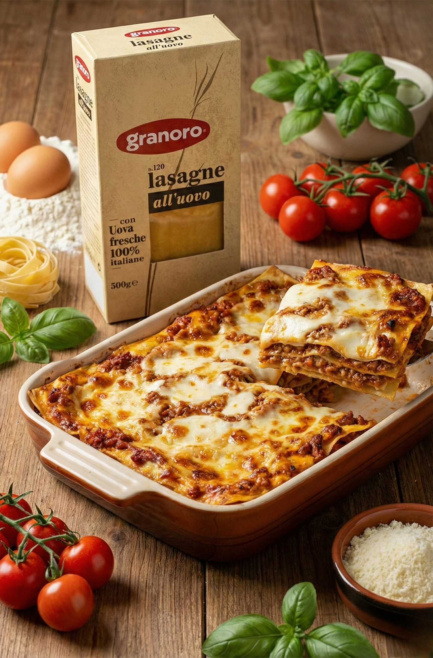 Lasagna al Huevo Granoro - con 100% Huevos Frescos Italianos (500g)