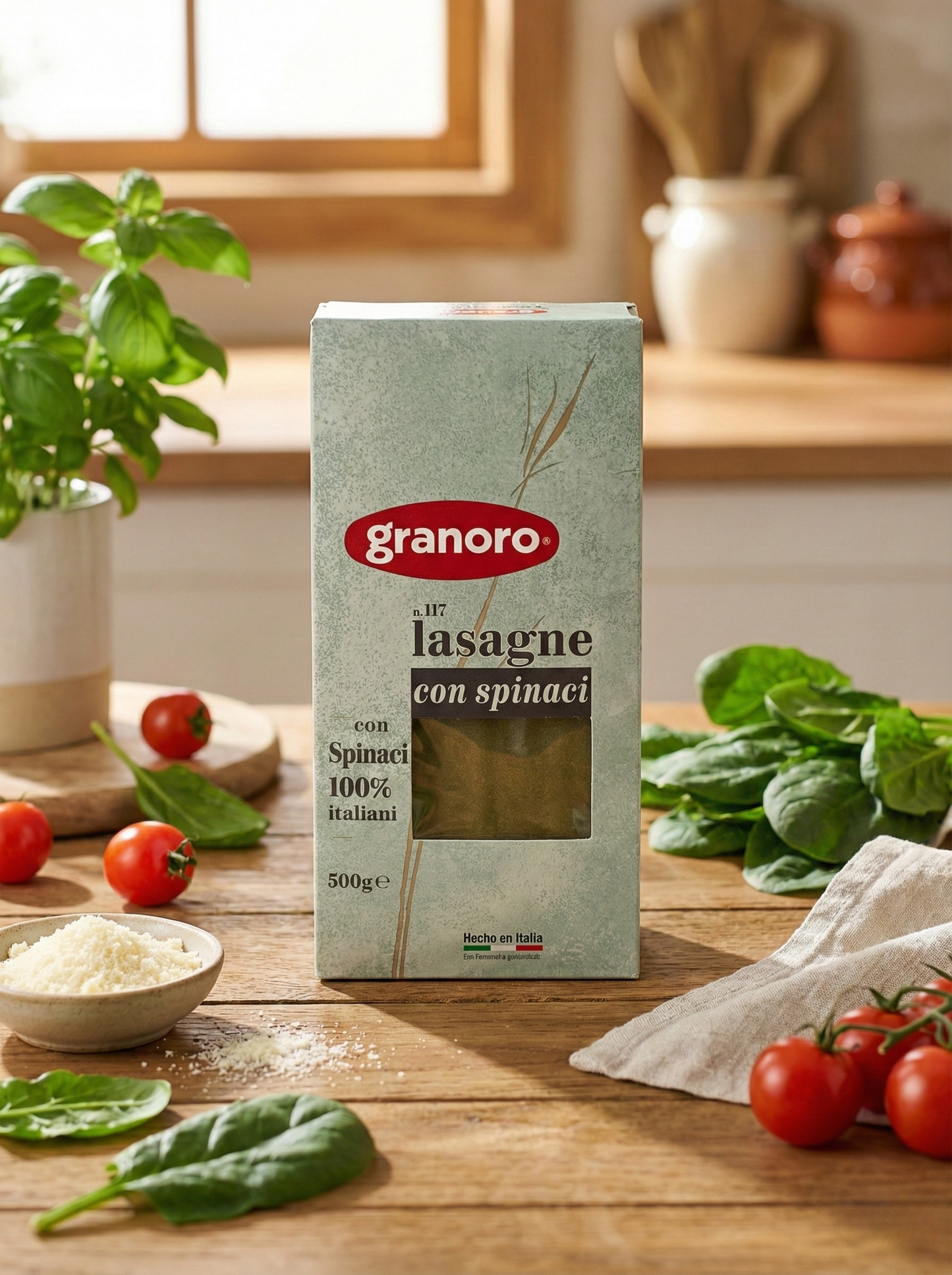 Lasaña Verde con Espinaca 500 g – Granoro