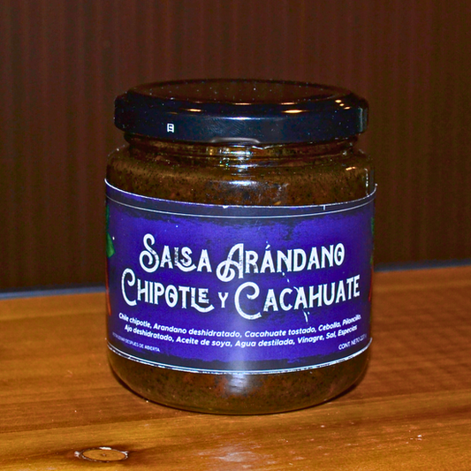 SALSA CASERA ARANDANO, CHIPOTLE Y CACAHUATE 220 GR